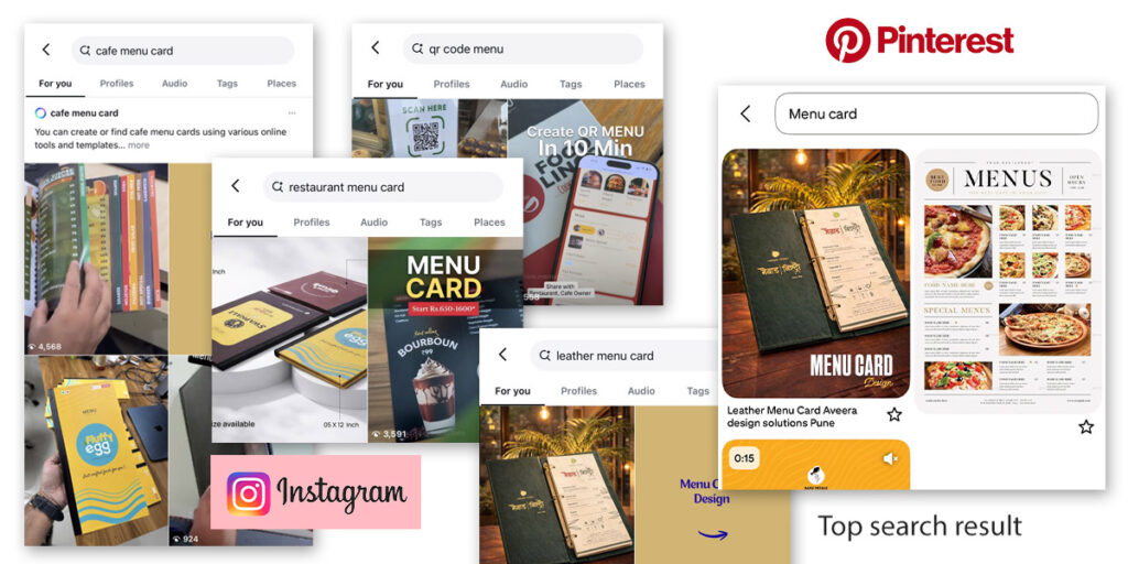 menu card social search result