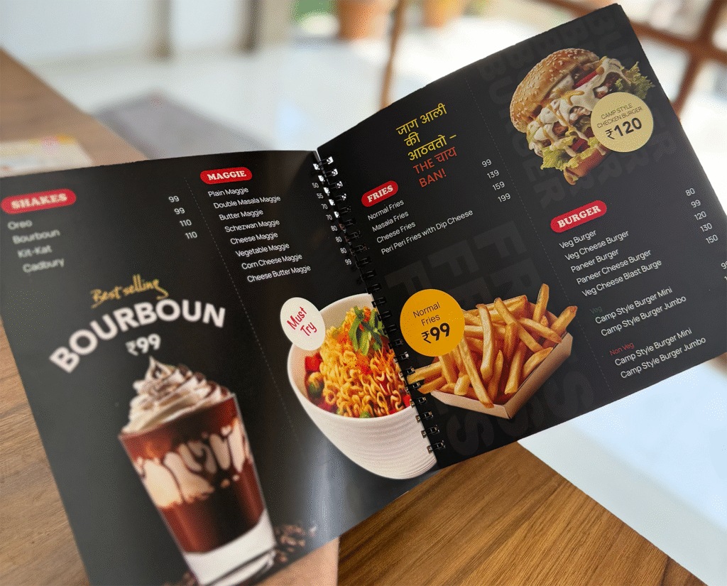 pune menu card design and print service by aveera design solutions