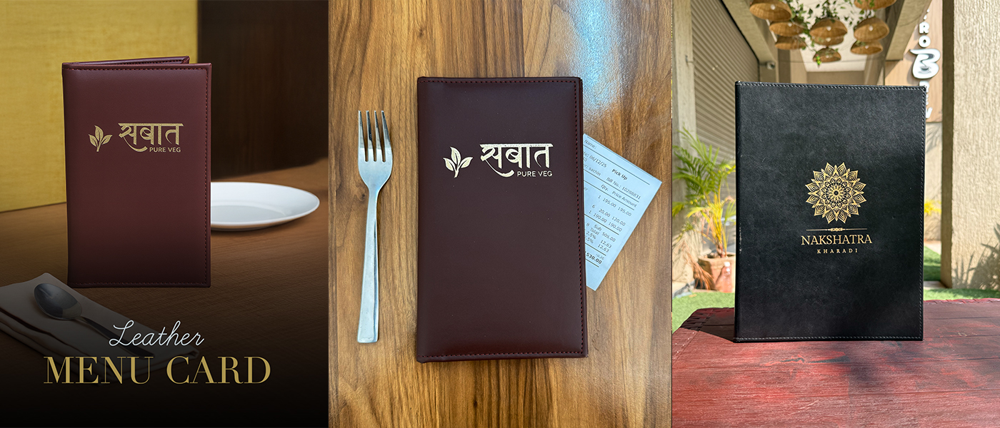 Leather Menu Card - Pune, aveera design solutions